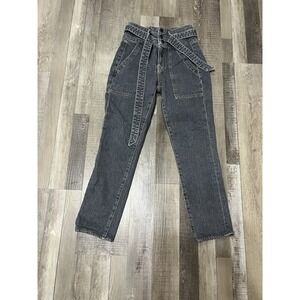 Veronica Beard Logan Slim Straight Extra High Rise Jeans Gray Women's Size 23